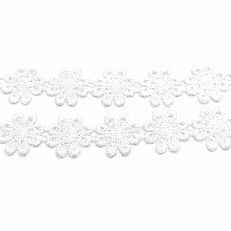 Spitzenband in weiß 2,5cm 1 Meter