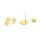 Plättchen Ohrstecker mit strukturierter Oberfläche aus 304 Edelstahl mit IP-Beschichtung in Gold 4 Stück