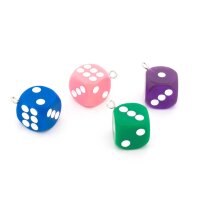Anhänger Würfel aus Resin im Farbmix 14mm 4...