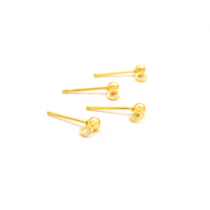 Ohrstecker mit Öse 11 mm aus Edelstahl in Goldfarben 4 Stück