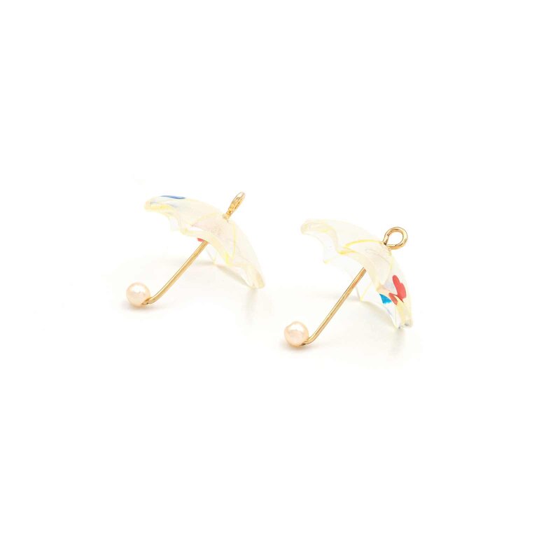 Anhänger 3D Regenschirm aus Acryl 19,5mm x 20mm 2 Stück