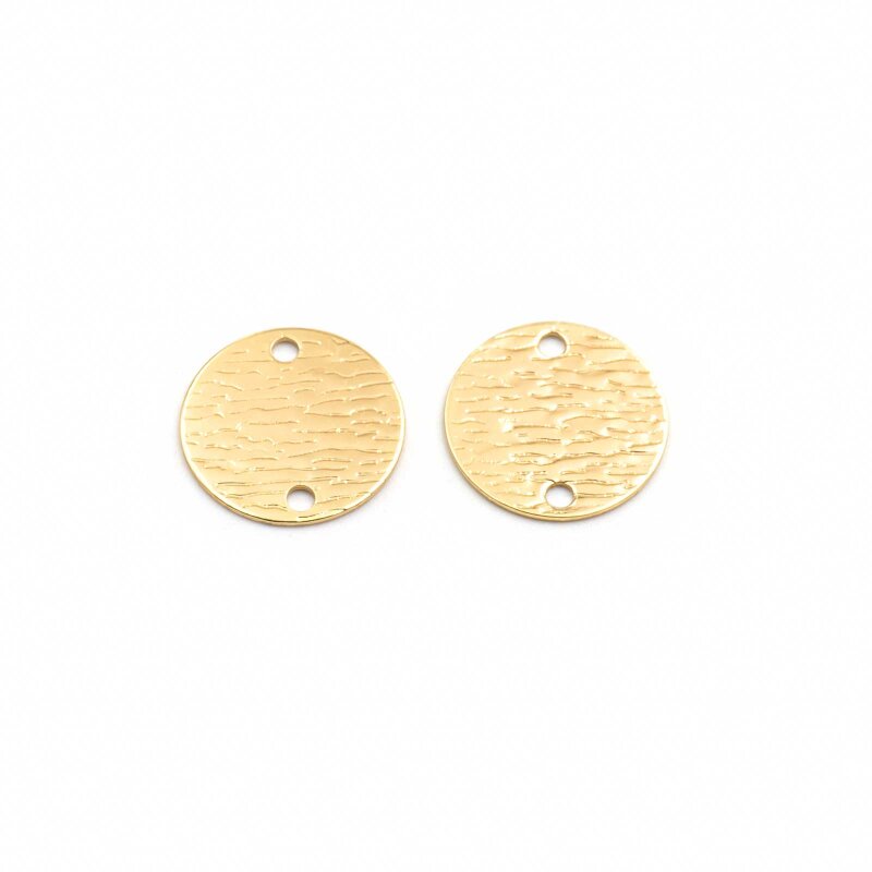 runde Verbinder mit 18K Goldbeschichtung 16 mm 2 Stück