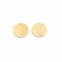 runde Verbinder mit 18K Goldbeschichtung 16 mm 2 Stück