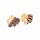 Anhänger aus Holz und Resin als Monstera Blatt in braun mit Goldfolie 2 Stück