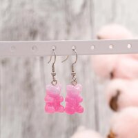Gummibärchen Anhänger Resin Pink Glitzer 22mm...