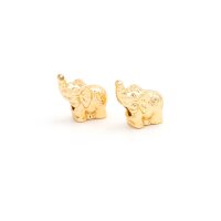 Zwischenperlen Elefant aus Messing in goldfarben 2...