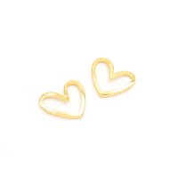 Verbinder als Herz aus Messing mit 18k Goldbeschichtung 2...