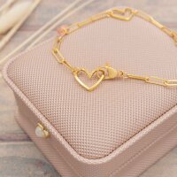 Verbinder als Herz aus Messing mit 18k Goldbeschichtung 2...