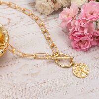Knebelverschluss oval aus 304 Edelstahl mit 18K...