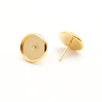 Ohrstecker mit 10 mm Fassung, 24K Goldbeschichtung, 2...
