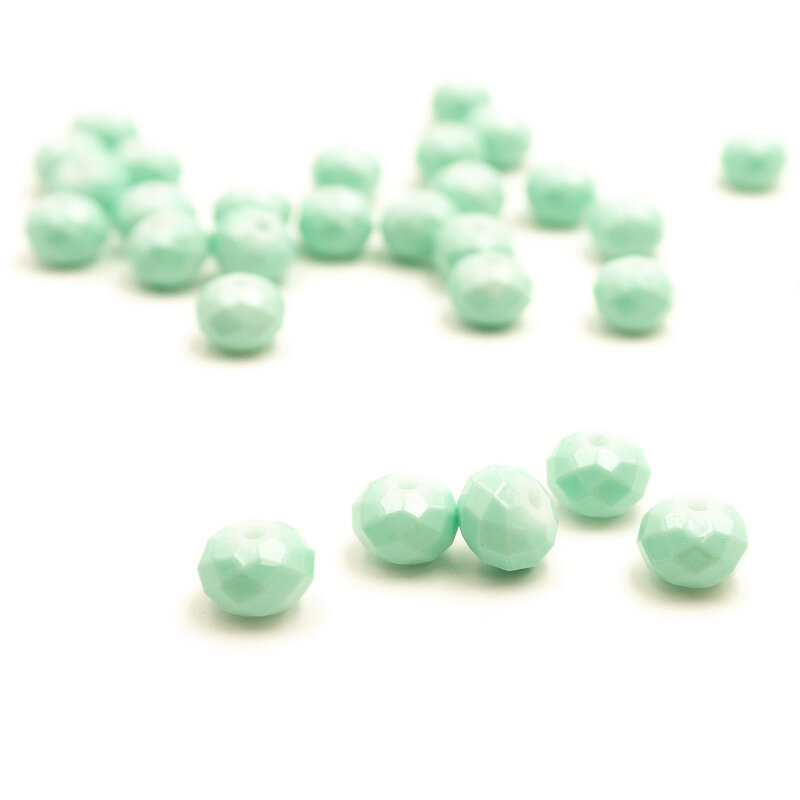 Glasschliffperlen in mint 8x6mm 30 Stück