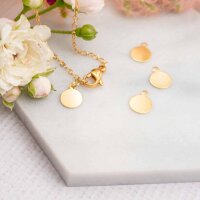 runde Anhänger aus Messing, 24K Goldbeschichtung, 4...