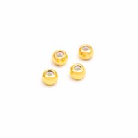 Stopperperlen aus Messing mit 18k Goldbeschichtung 6mm 4...