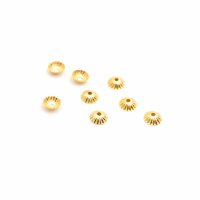 geriffelte Perlkappen aus Messing, 24K Goldbeschichtung,...