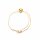 Armband Rohling Messing 18k vergoldet 22cm mit Stopperperle Schiebeverschluss