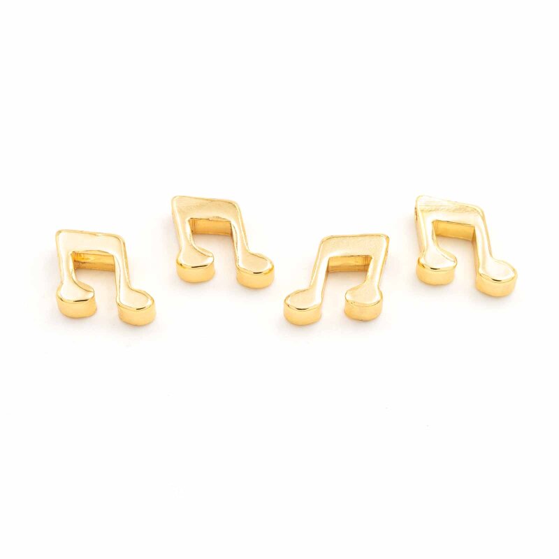 Zwischenperle Note, 18K Goldbeschichtung, 4 Stück