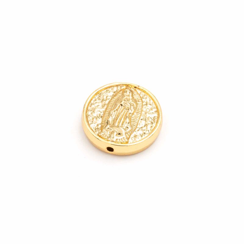 Zwischenperle heilige Maria, 18K Goldbeschichtung, 16 mm, 1 Stück
