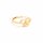 Ring für halbgebohrte Perlen mit Zirkonia 18K Gold beschichtet 1 Stück