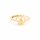 Ring für halbgebohrte Perlen mit Zirkonia 18K Gold beschichtet 1 Stück