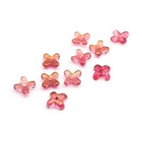 pinke Perlkappen 8mm aus Glas mit goldener Spotlackierung...