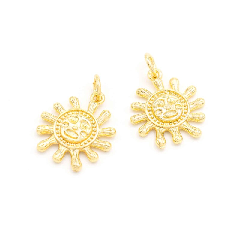 Anhänger als Sonne mit 18K Goldbeschichtung 2 Stück