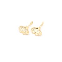 Anhänger Ginkgoblatt 18k goldbeschichtet 11x8mm 2...