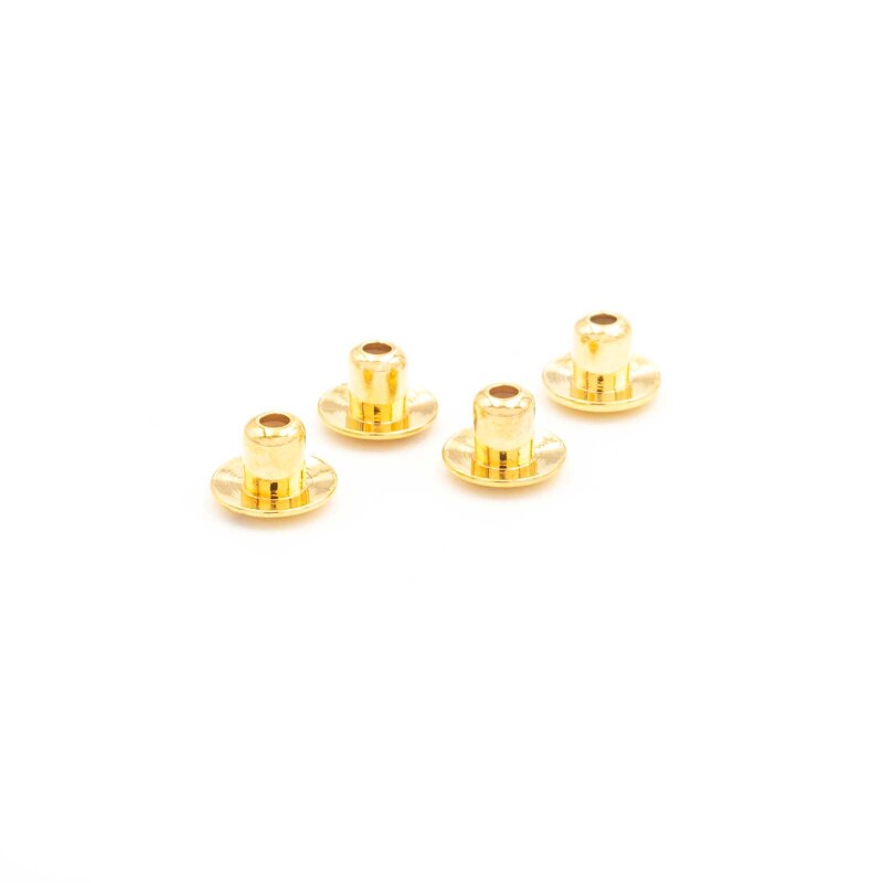Ohrstopper für Ohrstecker aus Messing, 18K Goldbeschichtung, 4 Stück