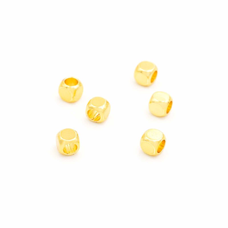 Zwischenperlen aus Messing in goldfarben 4 mm 6 Stück