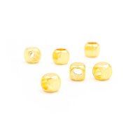 Zwischenperlen aus Messing in goldfarben 4 mm 6 Stück