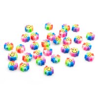 Perlen Blume lachendes Gesicht Polymerton bunter Farbmix...