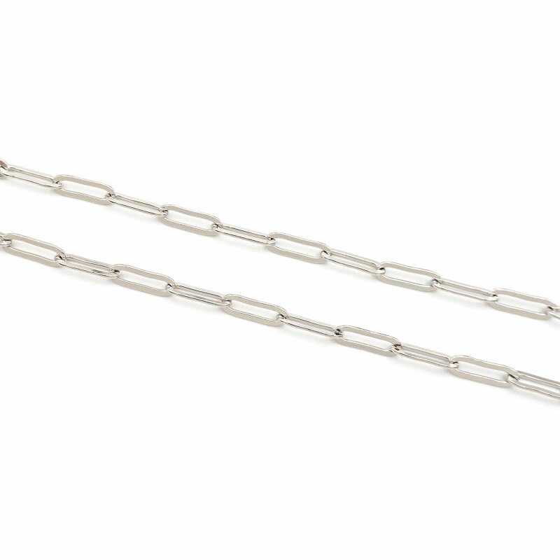 Paperclip Gliederkette in Platinfarben aus 304 Edelstahl 12 x 4mm 1 Meter