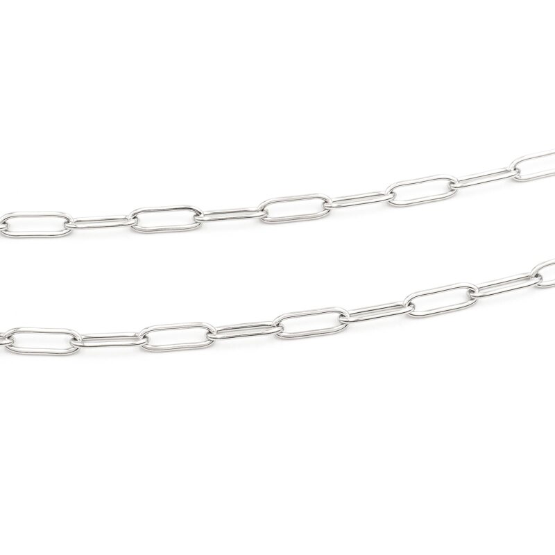 Paperclip Gliederkette aus 304 Edelstahl 12x4mm 1 Meter