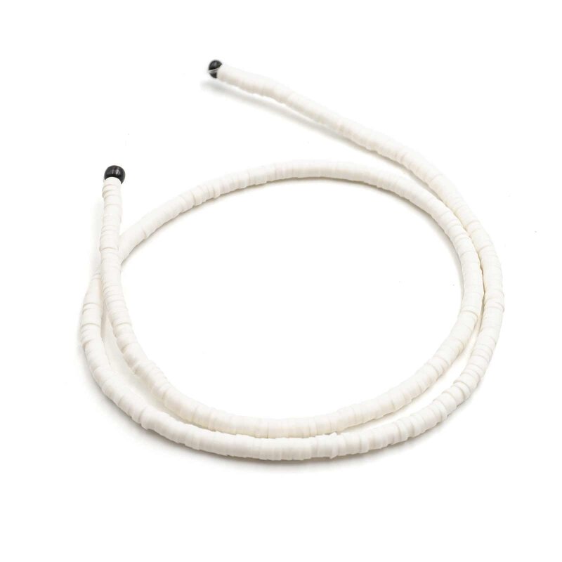 Heishiperlen aus Polymerton in weiß 1 Strang 3 mm