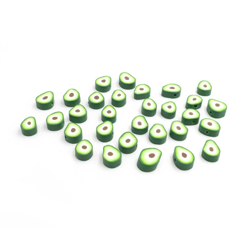 Perle Avocado aus Polymerton 30 Stück