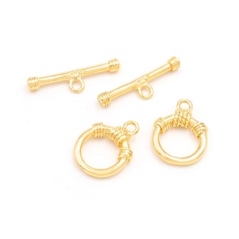 Knebelverschluss mit 18k Goldbeschichtung 2er Set