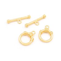 Knebelverschluss mit 18k Goldbeschichtung 2er Set