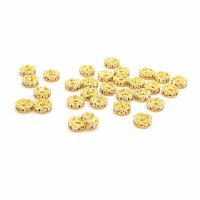 Strassrondelle mit klaren Zirkonia goldfarben beschichtet...