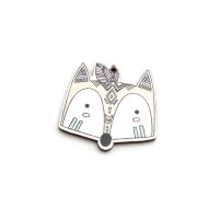 Anhänger aus Holz Polarfuchs 4 Stück