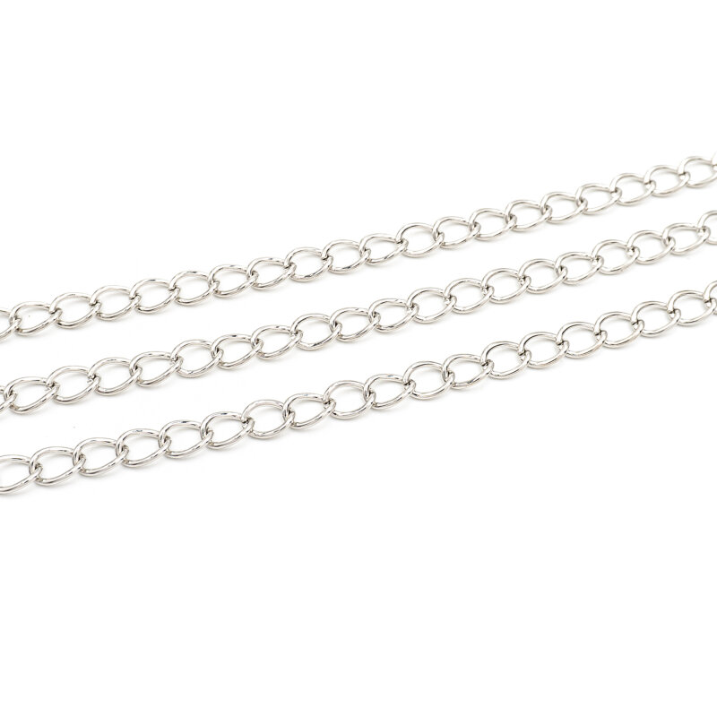 2m Gliederkette in platinfarben, groß