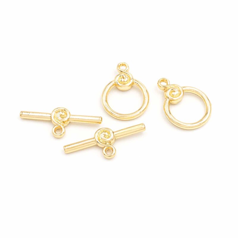 Knebelverschluss mit 18k Goldbeschichtung 2 Set