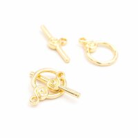 Knebelverschluss mit 18k Goldbeschichtung 2 Set