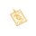 Anhänger Tarotkarte Ass der Münzen aus Messing mit 18k Goldbeschichtung