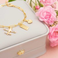 Anhänger als Muschel aus Messing mit 18k...