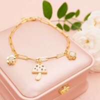 Zwischenperlen Blume aus Messing mit 18k Goldbeschichtung...