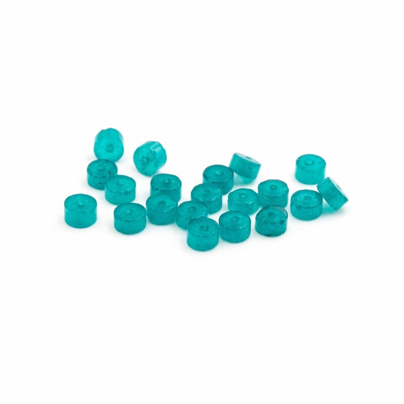 Heishiperle Jade in petrol 20 Stück