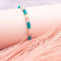 Heishiperle Jade in petrol 20 Stück