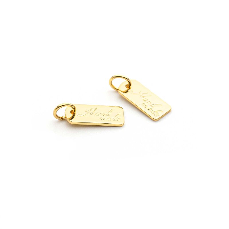 Anhänger Handmade aus Messing mit 18k Goldbeschichtung 2 Stück