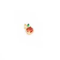 Anhänger als Mandarine aus Messing mit Zirkonia 18k...