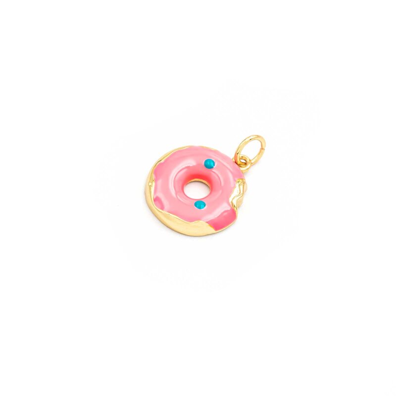 Anhänger Donut aus Messing mit 18k Goldbeschichtung 1 Stück