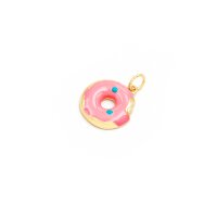 Anhänger Donut aus Messing mit 18k Goldbeschichtung...